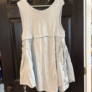 Anthropologie Mini Dress - Light Blue M runs big